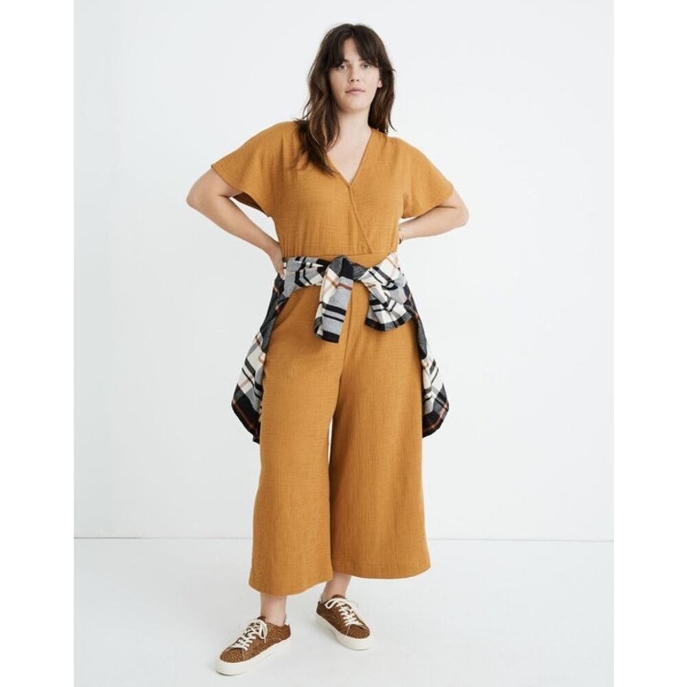 Madewell Texture & Thread Wide-Leg Wrap Jumpsuit